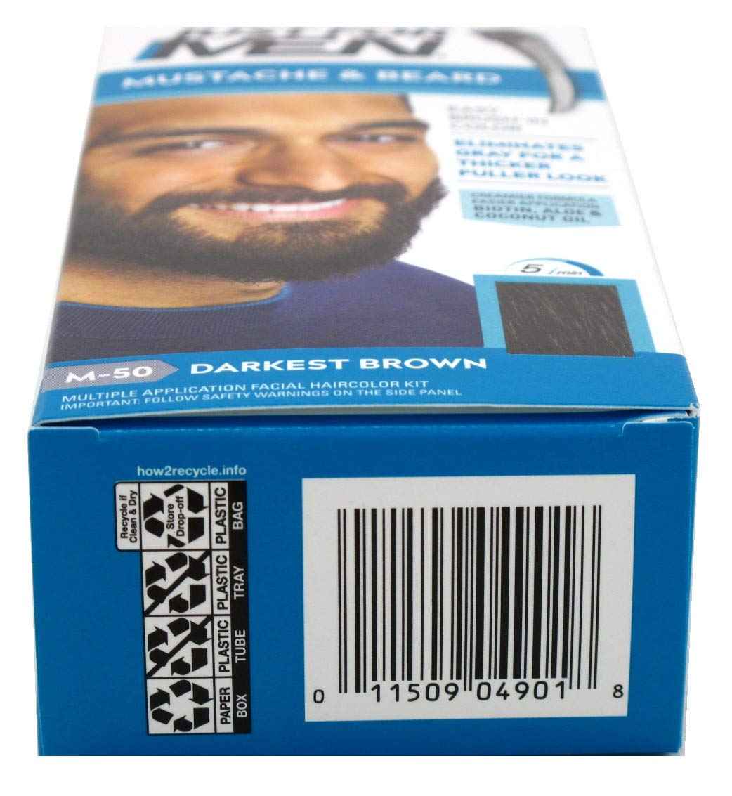 Just for Men Mustache & Beard #M-50 Darkest Brown Color Gel (Case of 6)
