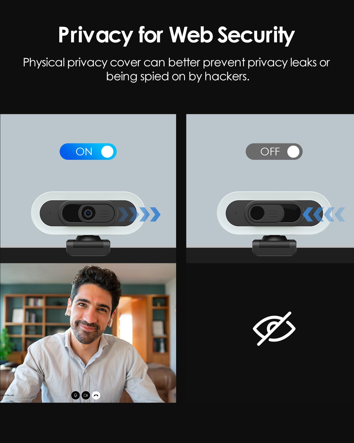 2K 50FPS Webcam for PC/Mac, Computer Camera with Fill RGB Lights, 2 Noise-Canceling Microphone, Autofocus and Tripod for Meeting, Live Streaming, Video Calls, Gaming, Works with Zoom, Skype, Teams
