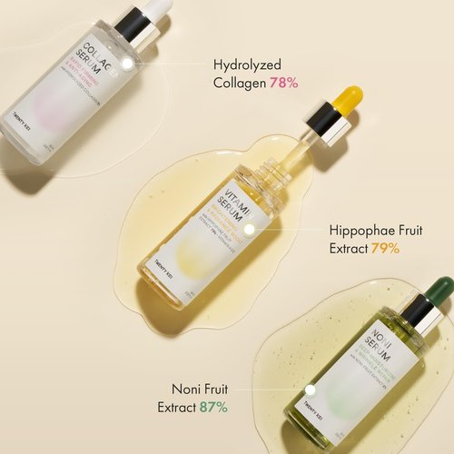 TWENTY KEI Serum - 3 step Everyday Solution - Collagen, Noni, Vitamin SET - Rejuvinate, Firmming, Radiance Boost, Moisturizing