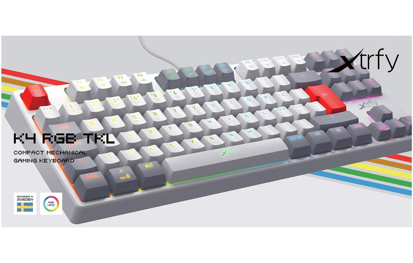 Xtrfy K4 RGB Tenkeyless Retro Edition, Mechanical Gaming Keyboard with RGB, US