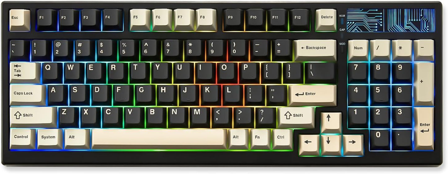 YUNZII YZ98 Gasket Mechanical Keyboard(Milk Switch, Black) Keyboard Wrist Rest(Cat)