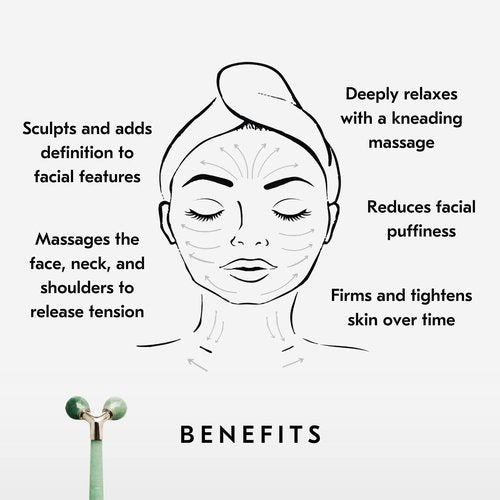 Mount Lai Jade Tension Melting Facial Massager for Face & Neck – Face Roller to Relieve Tension, Soothe Stress, Improve Circulation & Revitalize Skin for Radiant Care