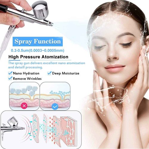 Beauty Star Diamond Microdermabrasion Machine with Spray Gun, Professional Home Use Facial Beauty Salon Equipment Strong Suction Power 65-68cmhg