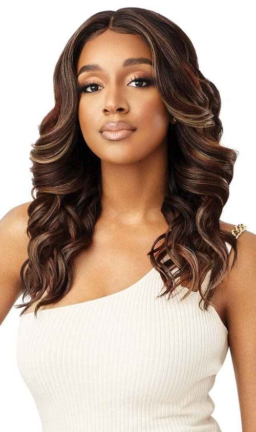 Outre Synthetic Melted Hairline HD Lace Front Wig - DIONE (Color:DRFF2/GINGER BROWN)