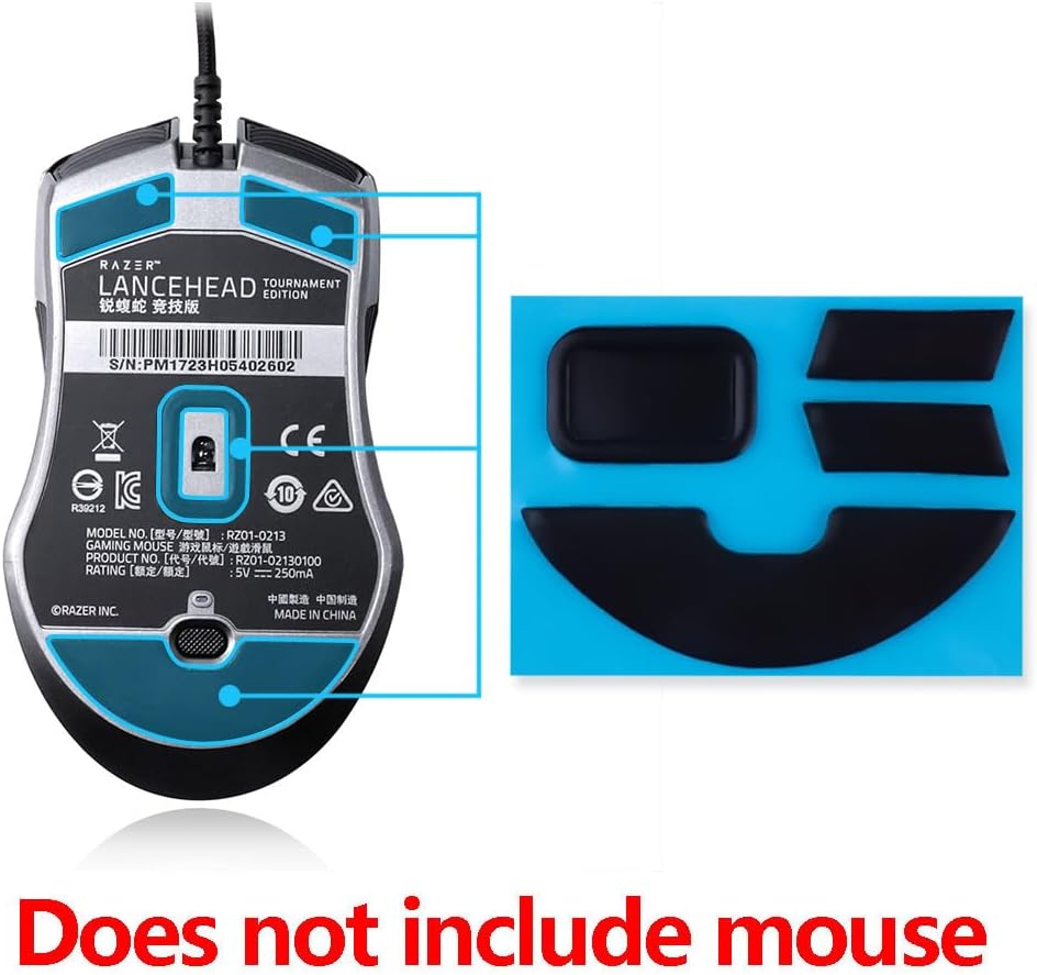 2 Sets Mouse Skates & Mouse Feet & Mice Feet & mouseskates for Razer Lancehead Tournament Edition TE Ambidextrous Gaming Mouse