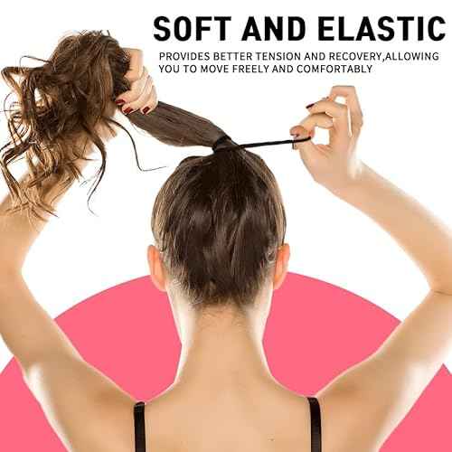 120 Pieces Black Hair Ties for Thick and Curly Hair Ponytail Holders Hair Elastic Band for Women or Men(4mm)