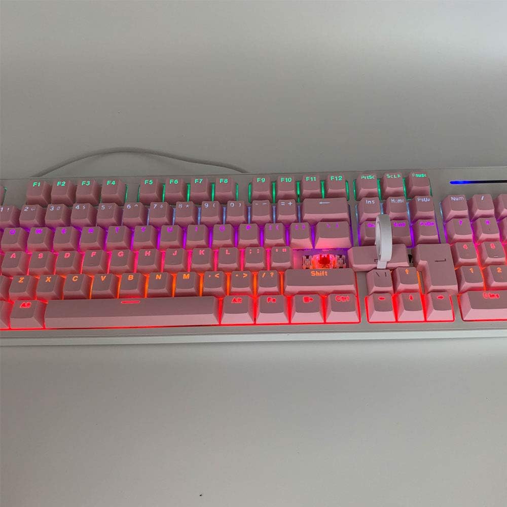 104 Keycaps for Mechanical Keyboard Compatible with MX Switches Doubleshot Support Led Lighting Keycaps OEM Profile for DIY Gaming Mechanical Keyboard 104 Ansi
