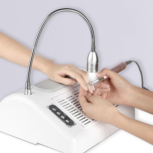 Manicure Machine, 5 in 1 Nail Drill Machine Pro Electric Mani Nail Lamp, Dryer, Vacuum Cleaner, Nail Dust Collector, Nail Drill, Nail File Mani Polisher, LED Nail Lamp