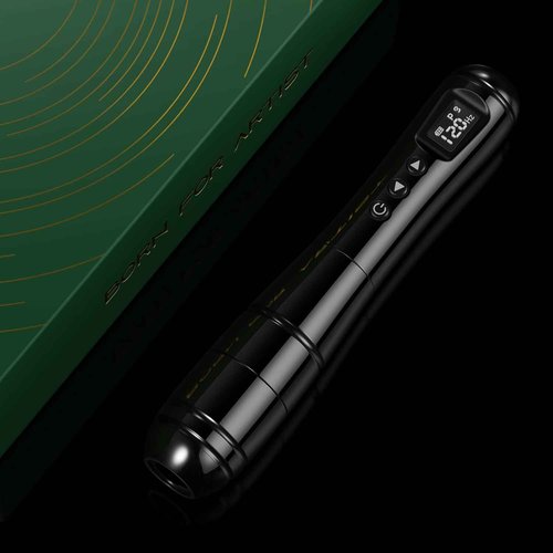 DKLAB Alioth Wireless Permanet Makeup Tattoo Pen Machine Kit Rotary Tattoo Gun with 2x Batteries Power Supply Lightweight Multi Functional Set for Professional Artists Permanent Makeup (Black)
