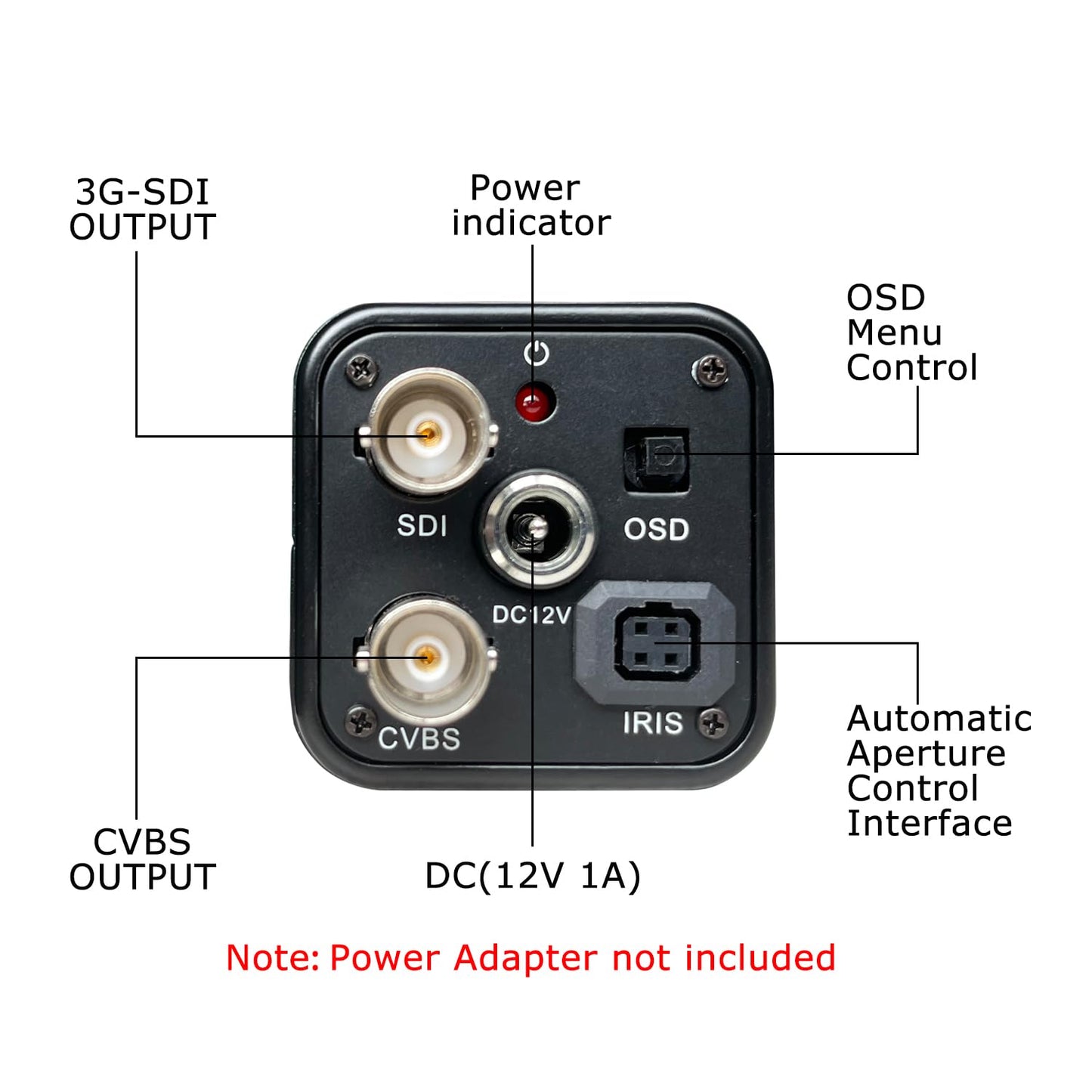 3G SDI Camera, 2MP 1080P Digital CCTV Security Camera, 1/2.8 High Sensitivity Sensor with 2.8-12mm Manual Varifocal Auto Iris Lens,DC12V 1A Power Adapter Free by Click Below Extra Saving