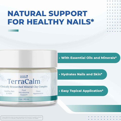 TerraCalm – Mineral Clay Complex for Healthy Skin and Nails – Plant-Based Topical with Essential Oils, Aloe & Vitamin E – Non-GMO, GMP Certified, 3 oz, 90ml, 6 Month Supply