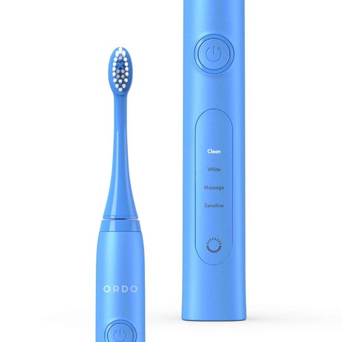 Ordo Sonic+ Electric Toothbrush for Adults, Advanced Smart Tech, 4 Brushing Modes, Fast Rechargeable, Sonic Toothbrushes Over 4 Weeks Battery Life, Silicone Polishing Element, USB Charger, Arctic Blue