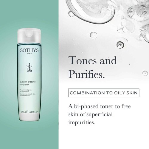 SOTHYS Purity Lotion | Bi-Phased Oil Lotion Cleanser, Acne Reducing Moisturizer |Toner for Combination to Oily Skin
