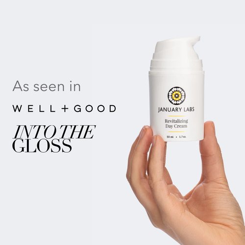 January Labs - Revitalizing Day Cream, Peptide Rich Face Moisturizer, Safe for Sensitive Skin & Dry Skin, 1.7 Ounce Airless Bottle