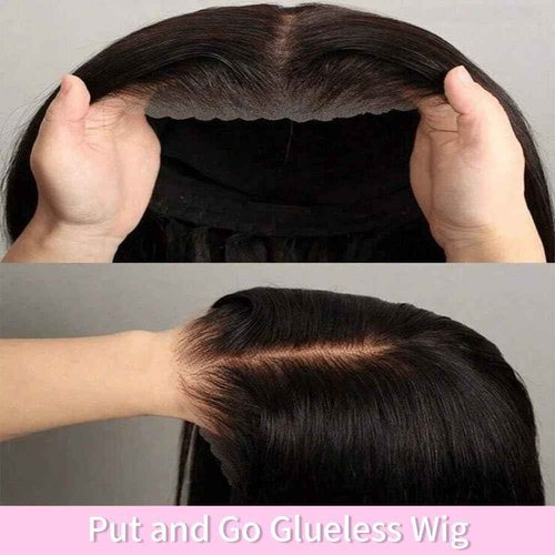 miniask 30 Inch Drawstring Straight Frontal Wig Hidden Strap Straight 13x6 Lace Frontal Wigs Human Hair Pre Plucked Pre Bleached Glueless Brazilian Wig Transparent Lace Wigs for Women