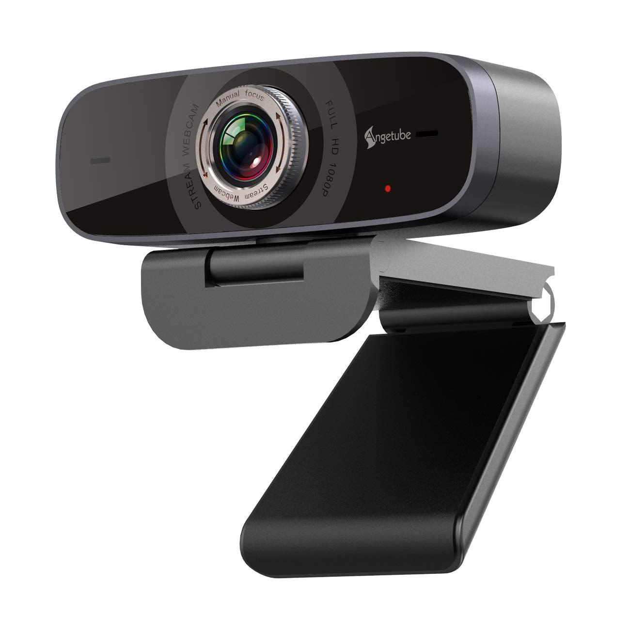 Angetube 1080P Webcam with Microphone, Streaming HD Web Camera 100° Wide-Angle View Web Cam Compatible with Windows Android iOS Linux for Skype Facebook Xbox one for Desktop Computer PC Mac