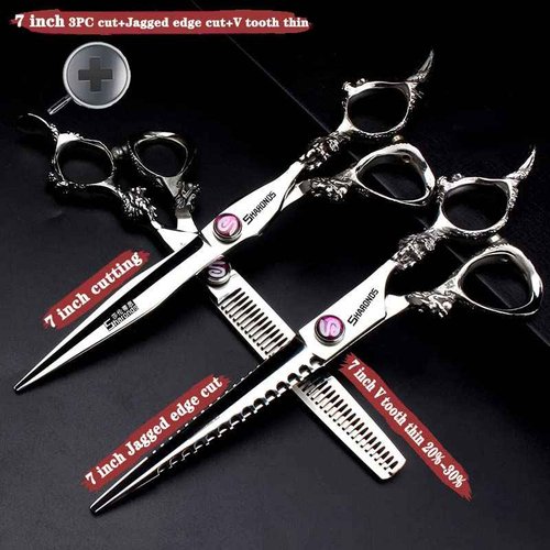 SHARONDS Hair Cutting Scissors Hairdressing Scissors Thinning Scissor Professional Barber Salon Home Shear For Men Women (7-inch 3pc)