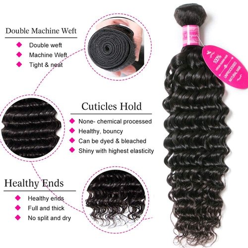 Water Wave Bundles with Closure (14 16 18+12,Free Part) 100% Unprocessed Brazilian Virgin Hair Weave Bundles with Lace Closure Curly Virgin Human Hair Weft Natural Color for Black Women