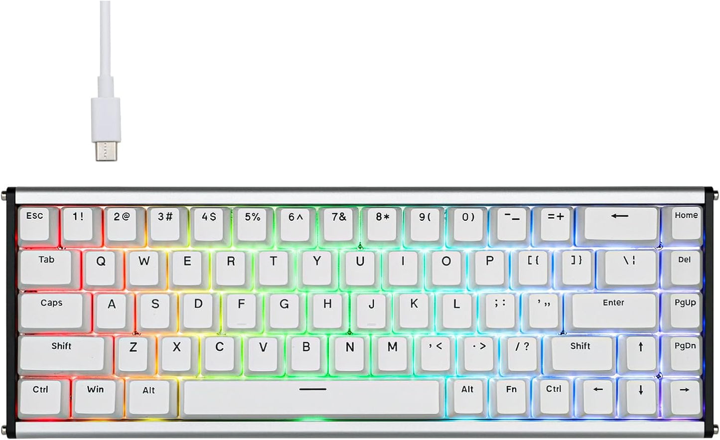AJAZZ ALUX68 HE Aluminum Rapid Trigger Gaming Keyboard with Magnetic Switch, Wired Hall Effect Keyboard with 8K Polling Rate, 0.125ms Latency, RGB Backlight (Black Side-Printed, ALUX68)