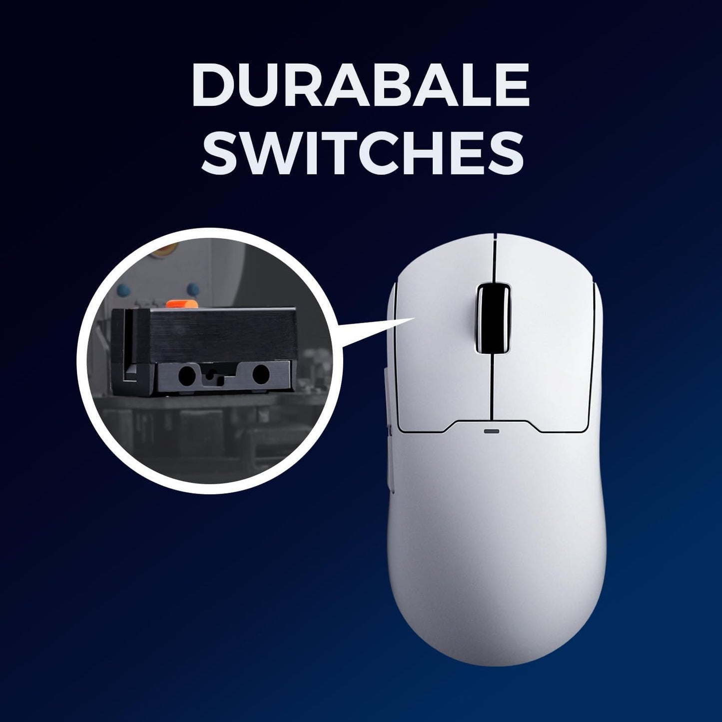 A5 ProMax Wireless Gaming Mouse, Symmetrical Design, 59 Grams, 1K Polling Rate, PAW3395 26K DPI Optical Sensor, 130 Hour Battery Life, Tri-Mode Connectivity - Black