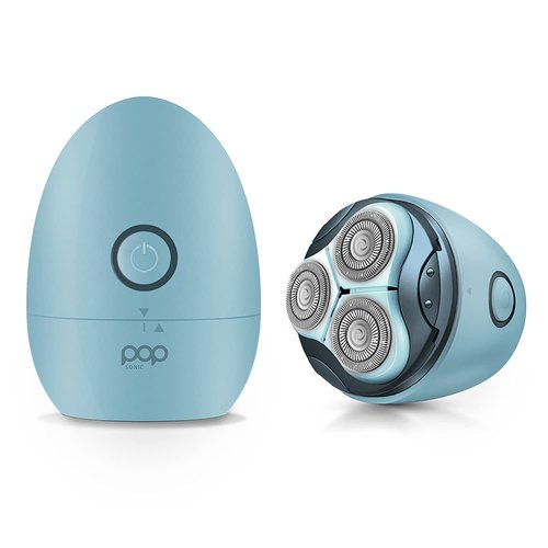 Pop Sonic Moon Shaver (Slate) - Face & Body Shavers for Men & Women - 3 Floating Rotary Heads Face Shaver w/Removable Cap - Long Lasting Lithium-ion Battery Portable Electric Shaver & Leg Shaver
