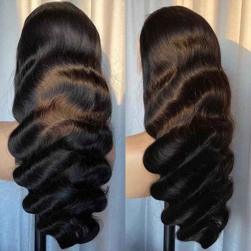 Sunelk 13x6 Body Wave Lace Front Wigs Human Hair 200% Density Glueless Human Hair Wigs for Women HD Transparent Lace Front Wigs with Natural Hairline 22Inch