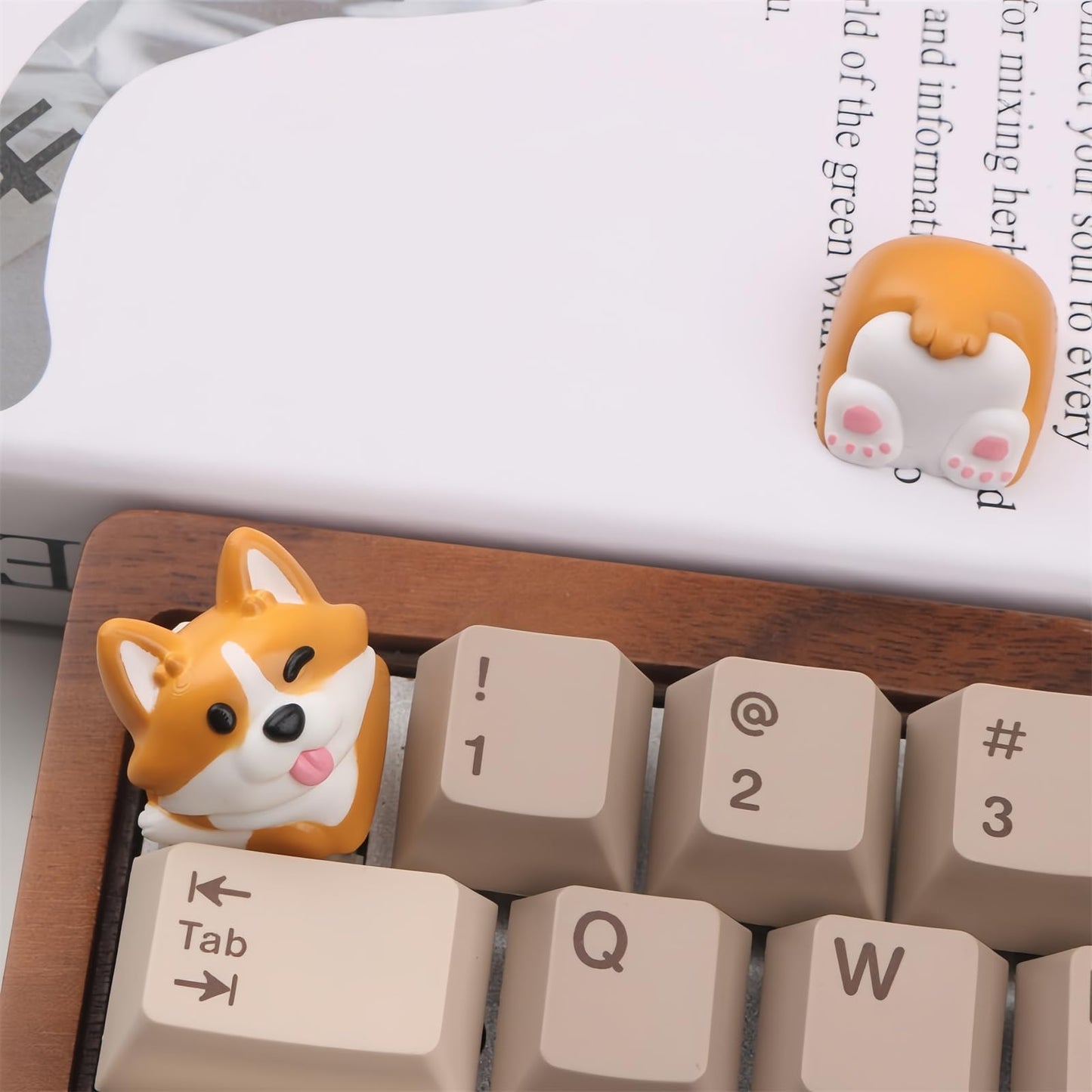 ZMX Artisan Keycap,Cute Dog Keycaps Custom Keyboard Keycaps Kawaii Cartoon Resin Key Cap for Cherry MX Switches Mechanical Gaming Keyboard Personalized Novelty Anime Replacement R4 Keycap (Yellow)