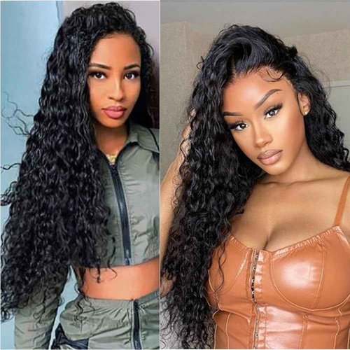 Water Wave I Tip Human Hair Extension Pre Bonded Microlink Wet & Wavy Micro Beads Keratin Stick I Tip Hair For Women 26inch 100Strands 100g, Natural Black 1b