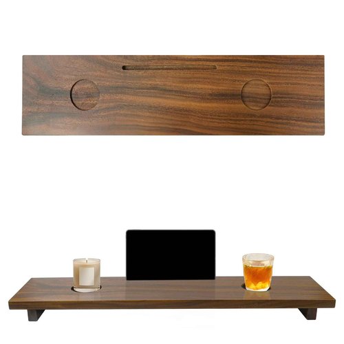 Graceware Walnut Bathtub Tray (35"x9"x2.5"), Luxury Bath Tray for Tub | Anti-Tip Adjustable Bathtub Trays for House Warming Gifts