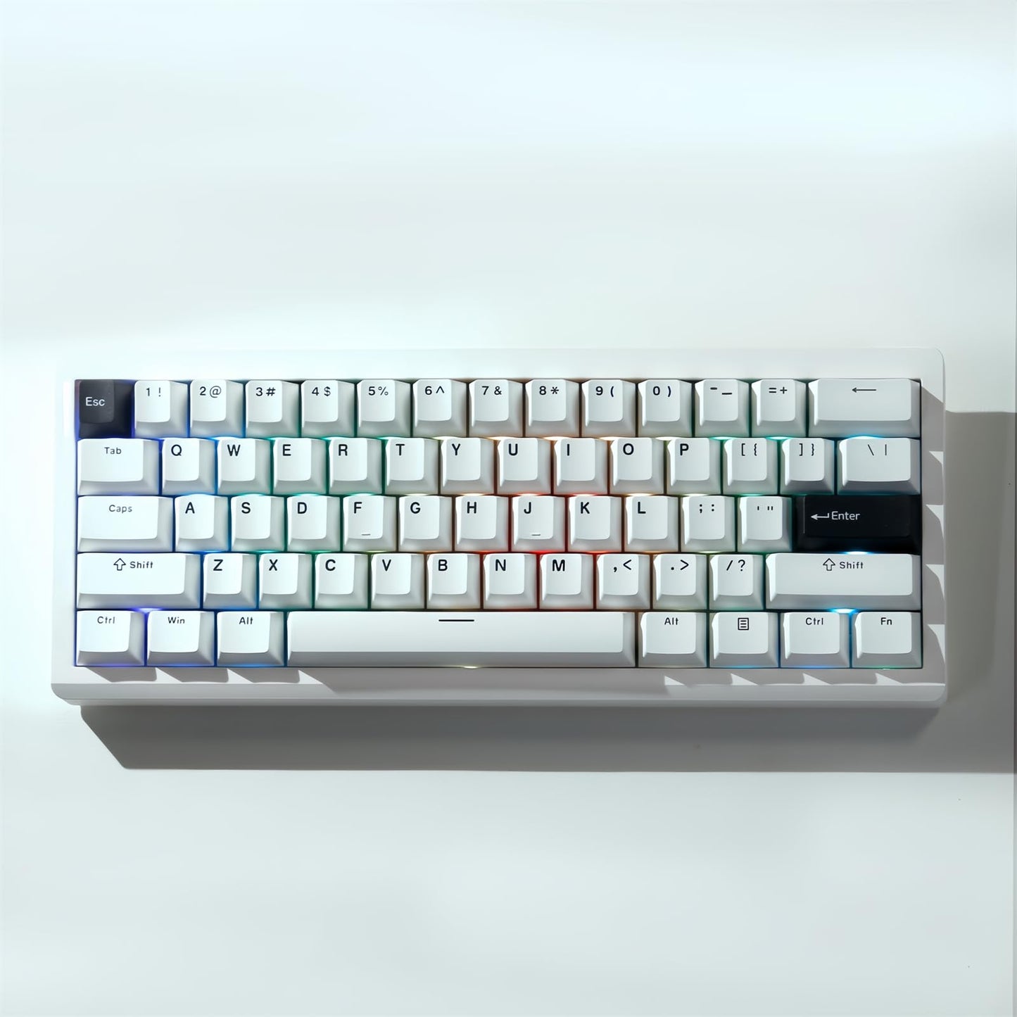 ZMX GMK61 60% Wireless Mechanical Keyboard,Tri-Mode BT5.0/2.4G/USB-C Wired RGB Backlit Gaming Keyboard Hot-Swappable Linear Switch Gasket Keyboard Mini 61 Keys Custom Keyboard with Software (White)