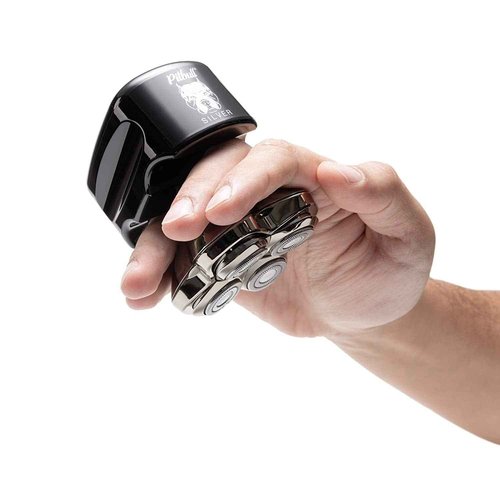 Skull Shaver Pitbull Silver PRO Along with Pitbull Travel Case and Platinum Rinse Stand Combo