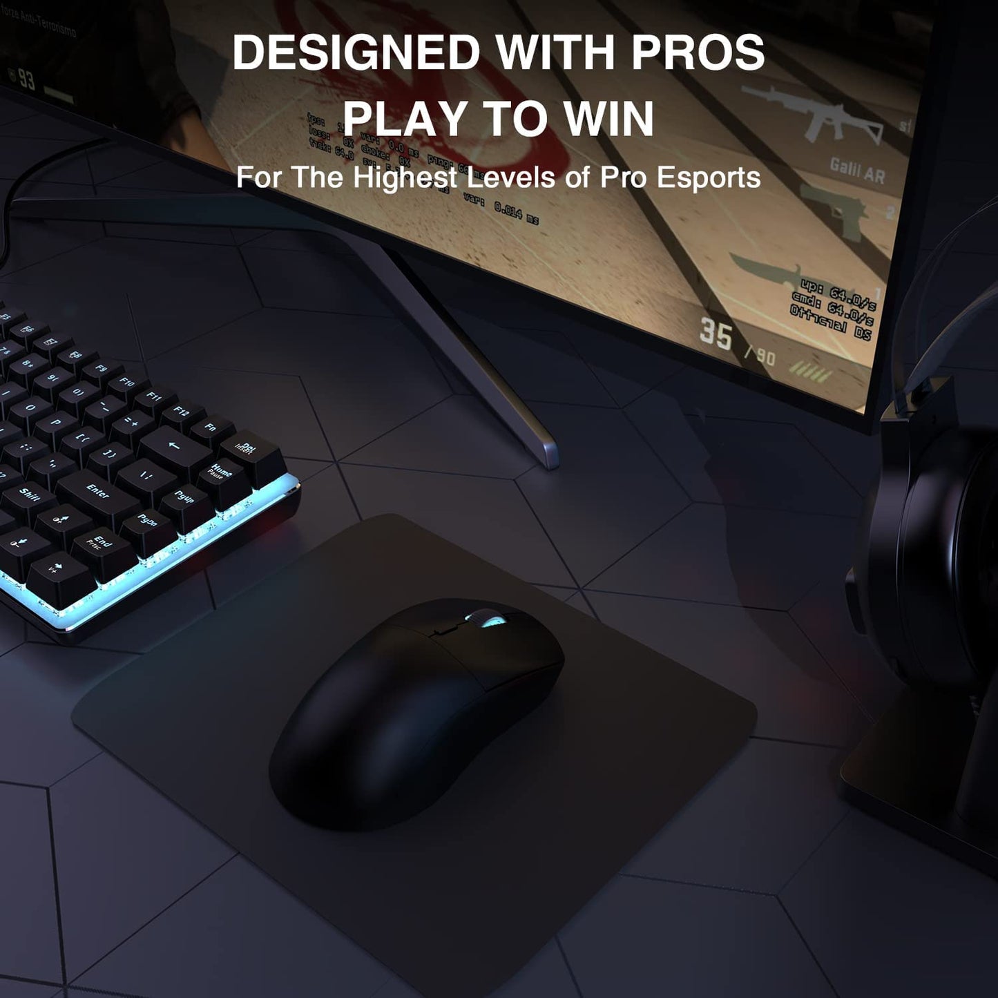 AJAZZ AJ199 Wireless Gaming Mouse,59G Ultra Lightwieght-Huanuo Micro Switch-26K PAW3395 Sensor-40Hrs Battery Life-2.4G/USB-C Mouse Gaming -Wireless Computer Mouse 6 Programmable Buttons,100% PTFE Feet