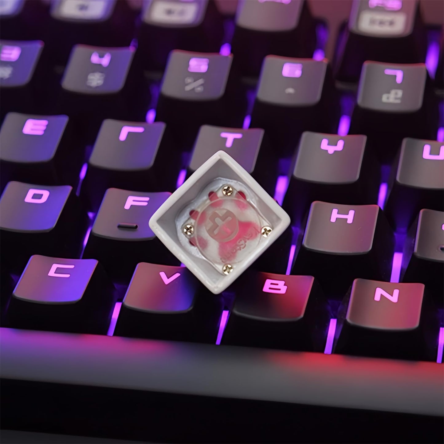 ZMX Custom ESC Keycaps,Artisan Aluminum Alloy Metal Keycaps for RGB Gaming Keyboard Backlight Personalized Keycaps for Cherry MX Switch Mechanical Keyboard R4 Height DIY Keycaps (Pink Cat-Paw)