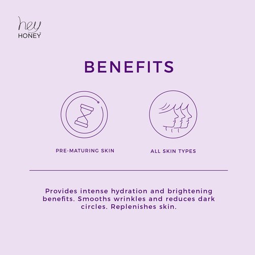 Hey Honey Look Into My Eyes Retinol, Peptide & Propolis Eye Mask for Wrinkle Reduction, Fine Line Smoothing Hydration Overnight Firming Under-Eye Treatment for Brighter, Youthful-Looking Eyes | 1 Oz