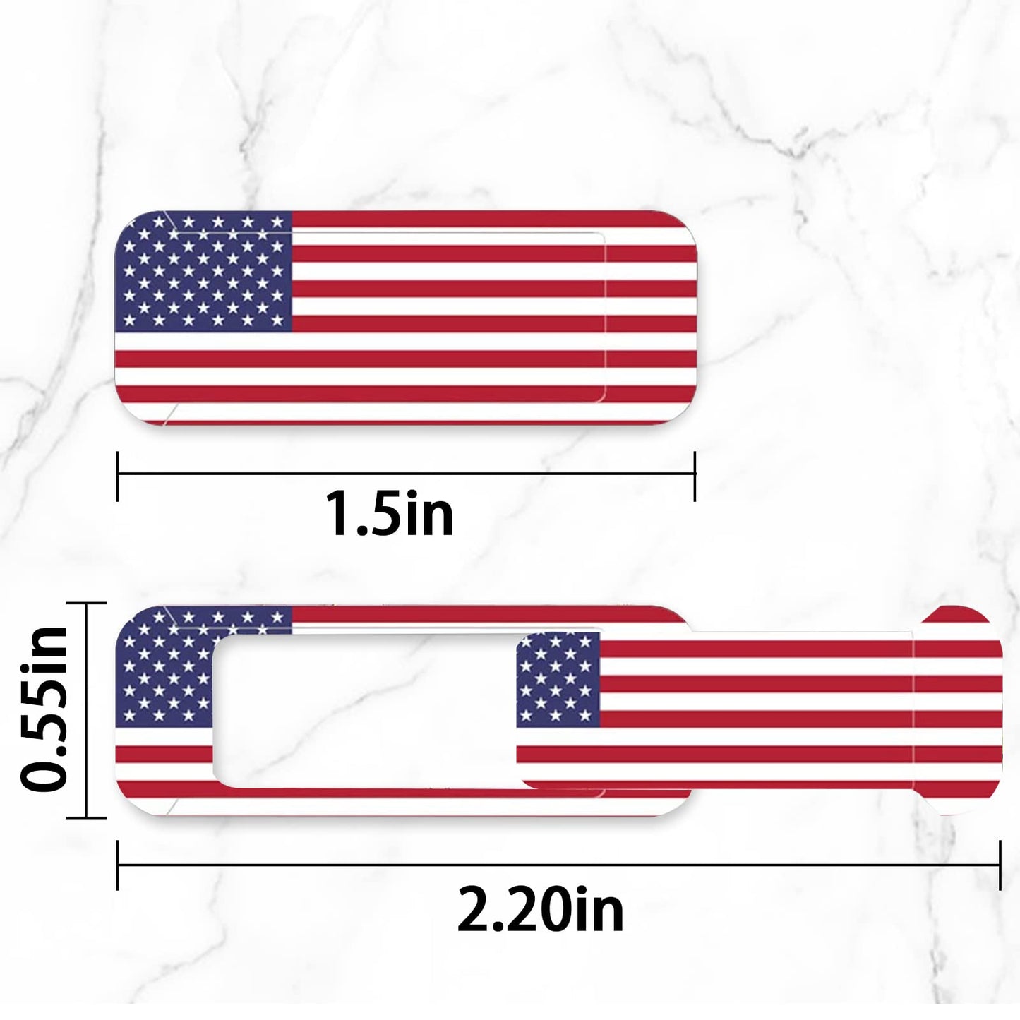 ZYAOTWQZ Webcam cover, 3 pieces, laptop camera cover, privacy shielding capacity is twice as big as the traditional, suitable for computer mobile phones, laptops, tablets and so on (American flag)