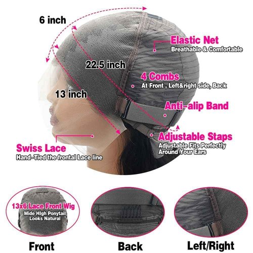 Lzlefho 22 Inch 13x6 Body Wave Lace Front Wigs Human Hair Pre Plucked 250% Density HD Lace Frontal Wig Human Hair For Women Body Wave Glueless Wigs With Baby Hair