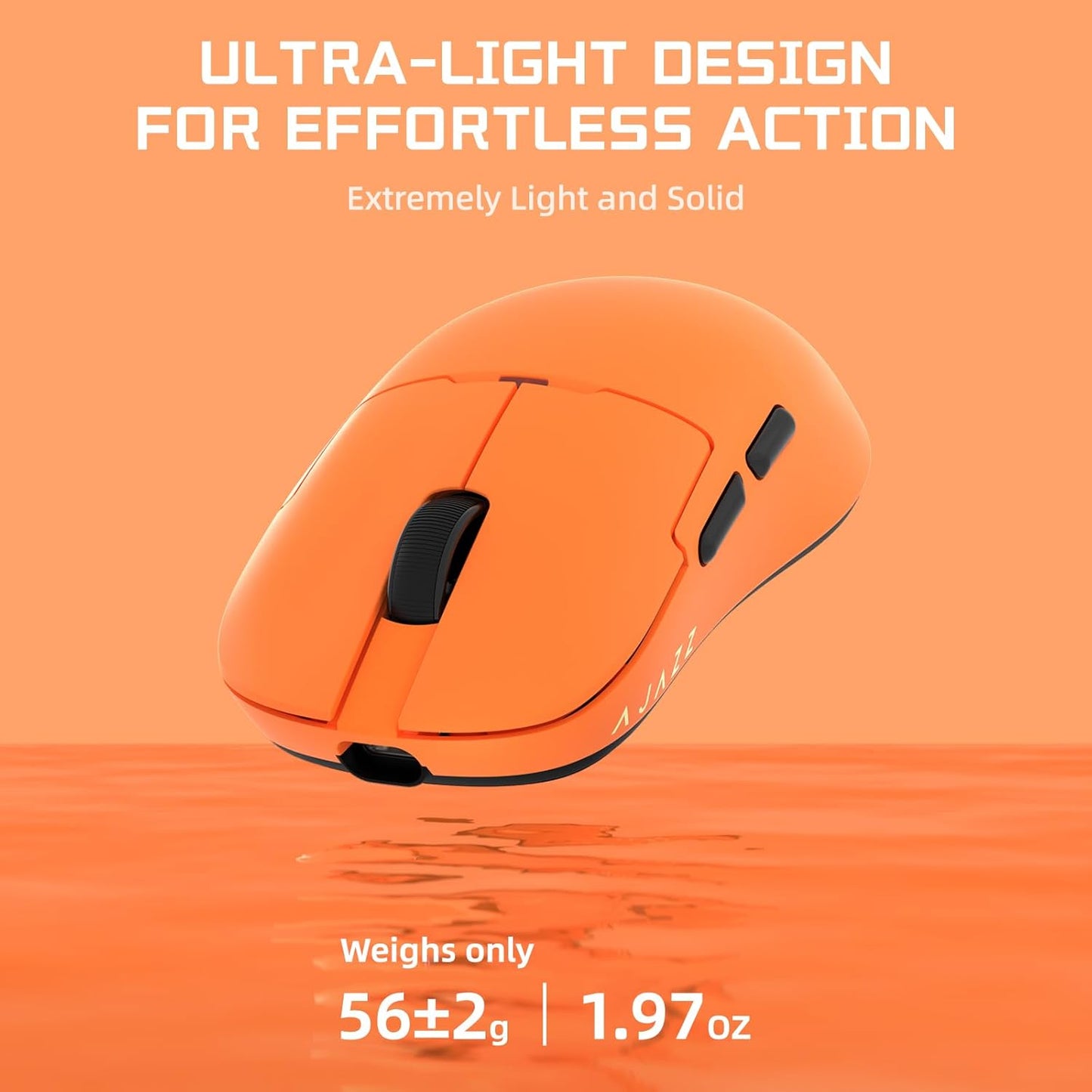 AJAZZ AJ159 APEX Wireless Gaming Mouse with Magnetic Charging Base, 56g Lightweight BT/2.4G/USB-C Wired Mouse, PAW3950APEX 42K DPI Optical Sensor, Programmable Buttons for PC/Mac/Win(Black)