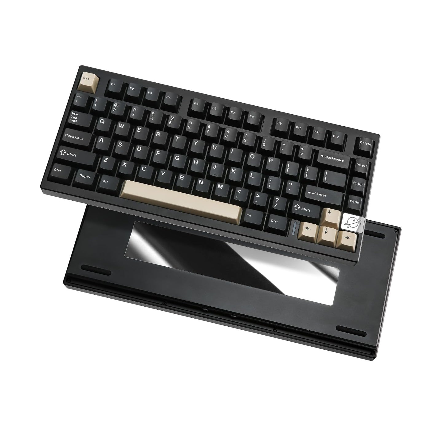 YUNZII AL75 PRO 75% Wireless Mechanical Gaming Keyboard,Full Aluminum CNC,BT/2.4G/Wired,PBT Keycaps,Gasket Mounted Hot Swap,Custom RGB Backlight, Programmable for Mac/Win (Black, Cocoa Cream V2)