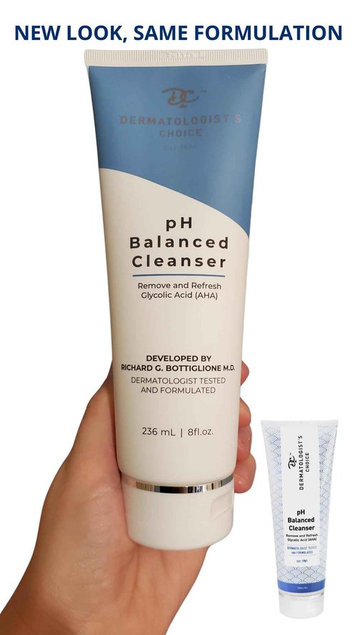 Dermatologist's Choice pH Balanced Cleanser with AHA Glycolic Acid For Face and Body, Fragrance-Free Gentle Face Wash, Body Wash, and Makeup Remover