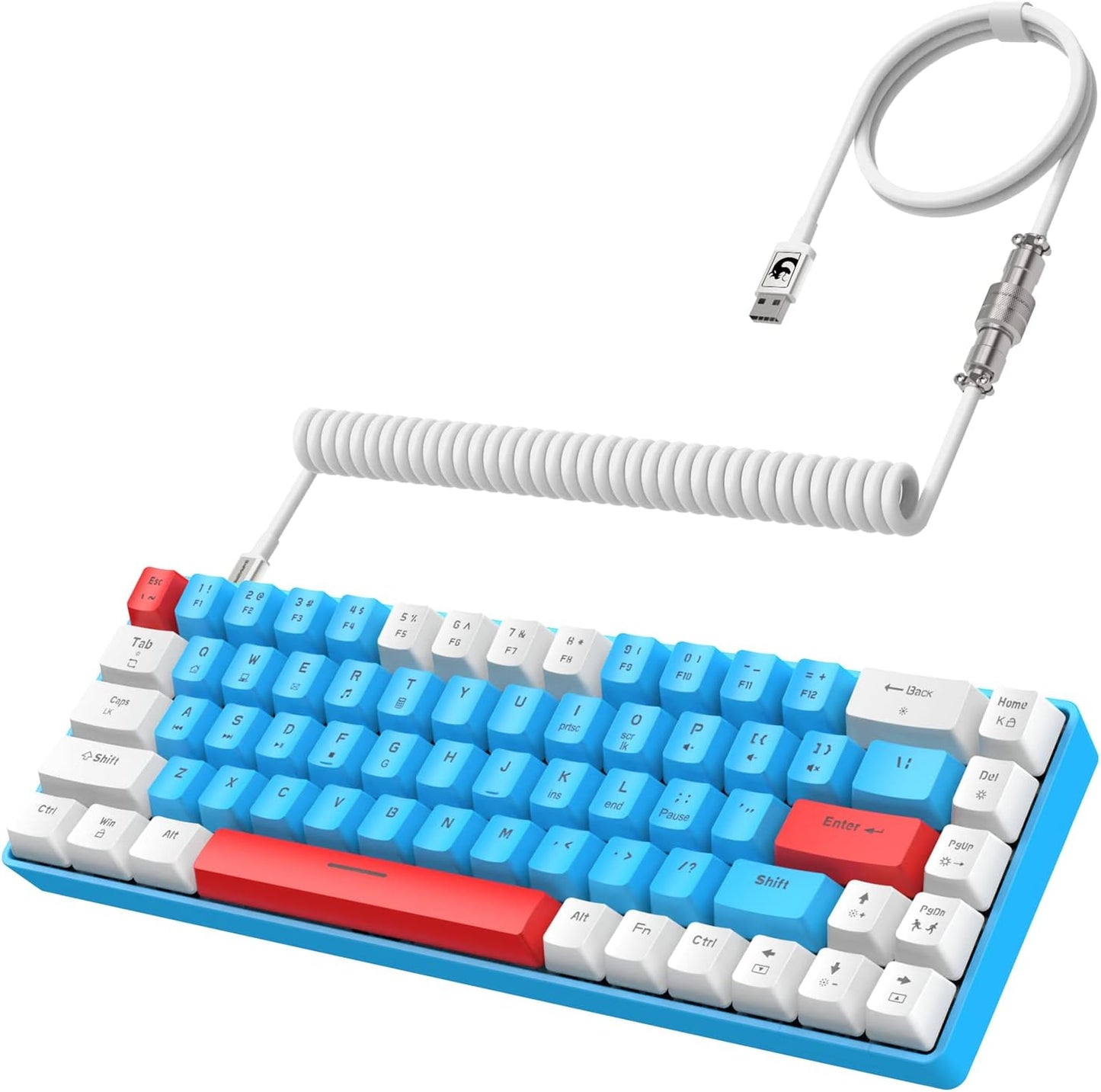 ZIYOU LANG RK-T8PR0 Wired 65% Mechanical Gaming Keyboard and Mouse Combo with RGB LED Backlit Anti-ghosting TKL Mini 68 Key Coiled C to A Cable Tactile Blue Switch for PS4 PS5 Xbox PC Mac Gamer(Green)
