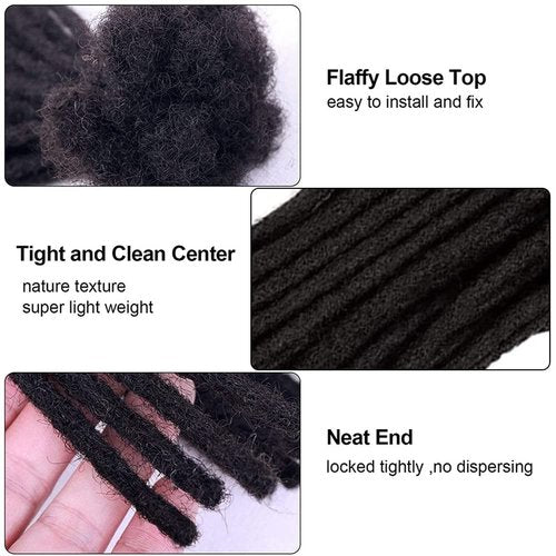 0.2cm 6inch 60 Strands 100% Real Human Hair Dreadlock Extensions For Men/Women Full Head Handmade Permanent Loc Extensions Bundles Can Be Dyed Bleached Curled and Needles