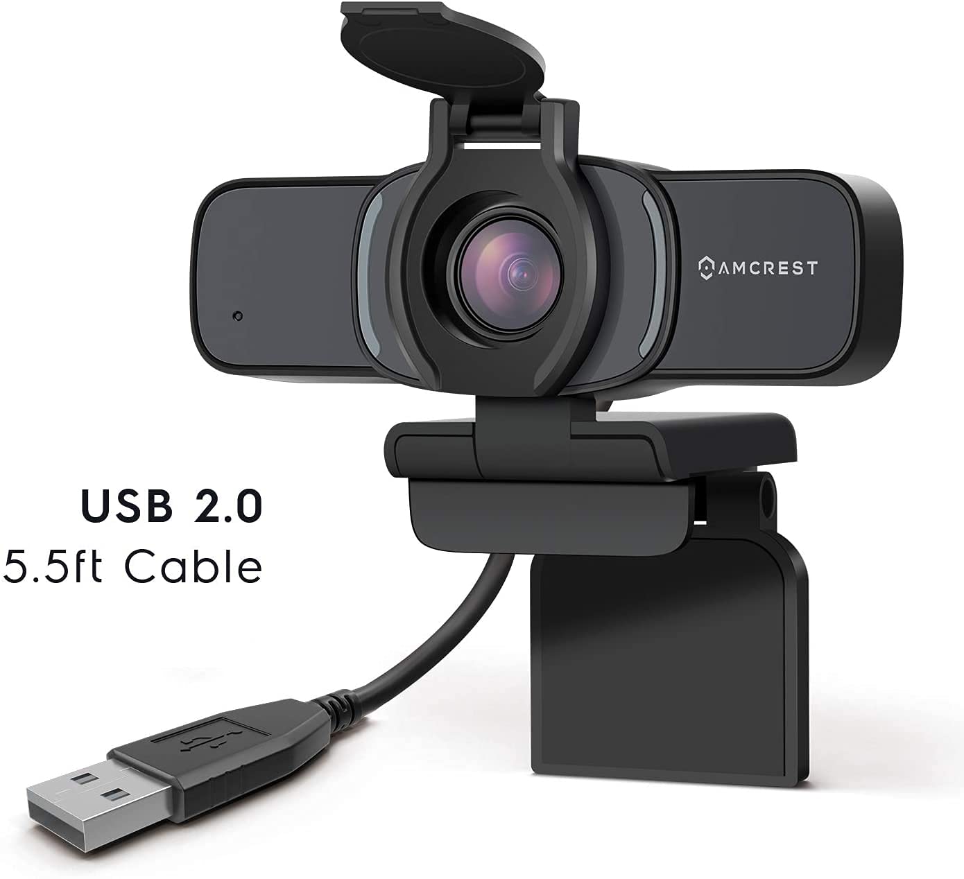 Amcrest 1080P Webcam with Microphone & Privacy Cover, Web Cam USB Camera, Computer HD Streaming Webcam for PC Desktop & Laptop w/Mic, Wide Angle Lens & Large Sensor for Superior Low Light (AWC201-B)