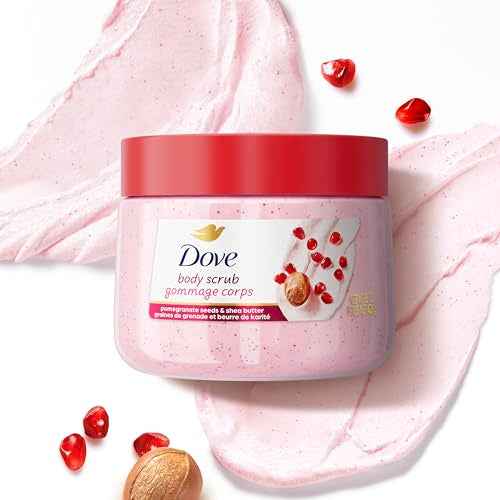 Dove Pomegranate & Shea Butter Body Scrub Exfoliates and Deeply Nourishes for Smooth, Radiant Skin 15 oz