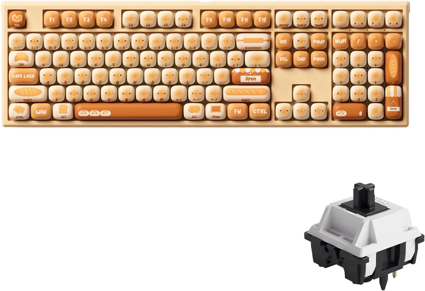 AKKO MG108B Colorful Cats Mechanical Keyboard Hot-Swappable Multi-Mode Gaming Keyboard with PBT Dye-Sub Mao Profile Keycaps Pre Lubed Piano Switch
