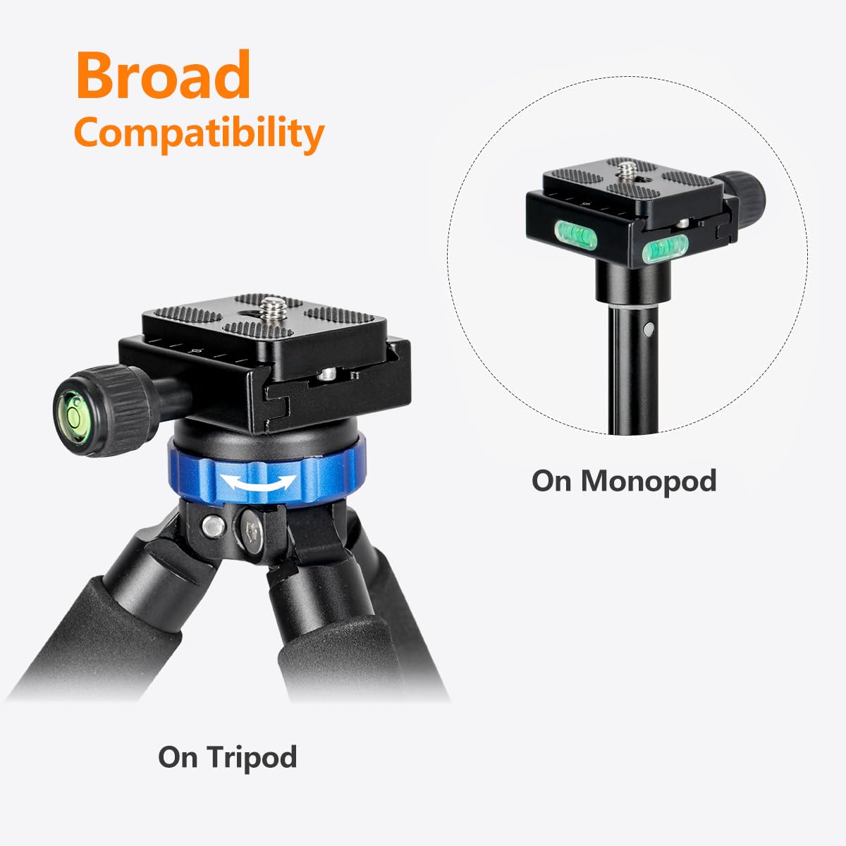 50mm Quick Release Plate Clamp Adapter Compatible with Arca Swiss for DSLR Camera Tripod Ball Head Monopod Stabilizer