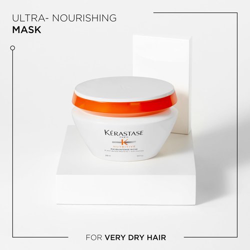 Kerastase Nutritive Masquintense Riche Hair Mask For Medium to Thick Dry Hair - Deeply Nourishes With Plant-Based Proteins & Niacinamide, 6.8 Fl Oz