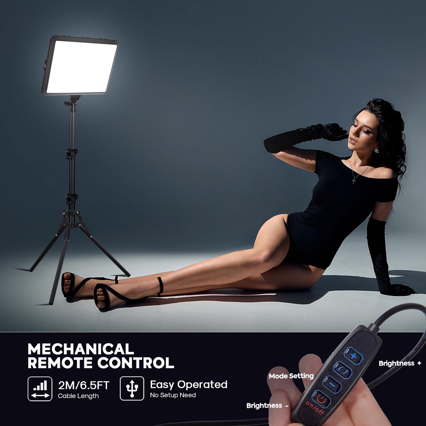2-Pack Photography Lighting Kit, NiceVeedi 22W LED Video Light Kit, 2900-7000K Dimmable Studio Light with Tripod Stand, 73" Stream Light for Video Recording