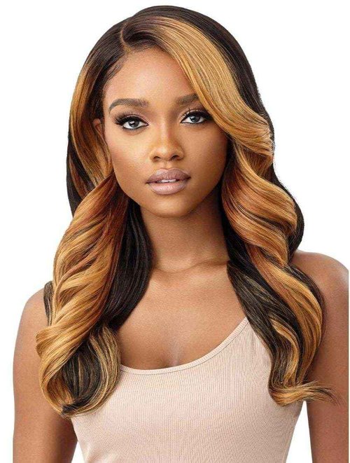 Outre Synthetic Melted Hairline HD Lace Front Wig - BEGONIA (Color:1B Off Black)