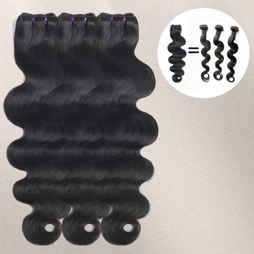 Menalue Human Hair Body Wave Bundles 14 16 18 Inch 16A Raw Vietnamese Virgin Human Hair Bundles Body Wave 3 Bundles Human Hair Full and Thick Natural Black Color Hair Extensions