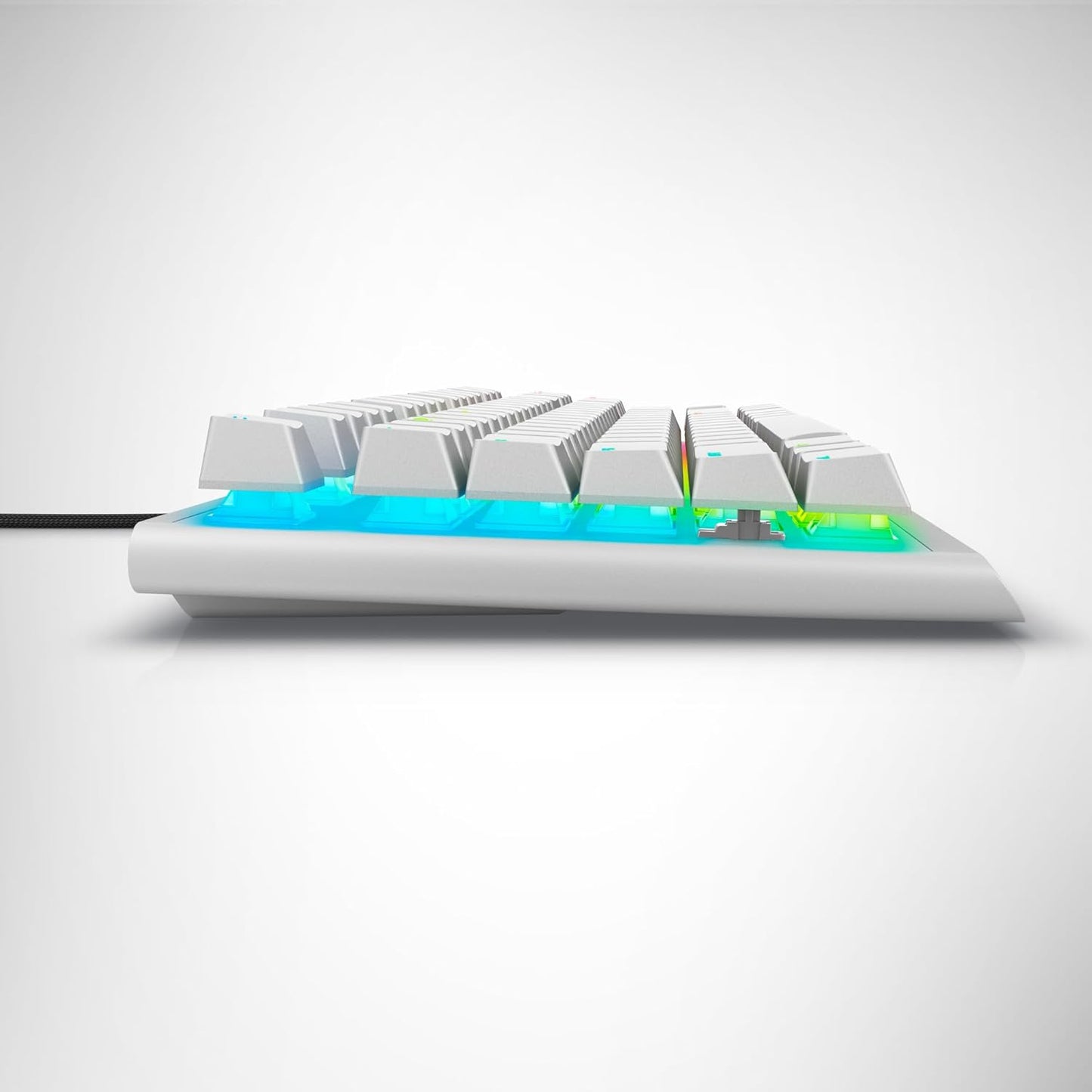 Alienware Low-Profile RGB Gaming Keyboard AW510K, AlienFx Per Key RGB LED Color Backlighting, Media CONTROLS & USB Passthrough, Cherry MX Low Profile Red Switches